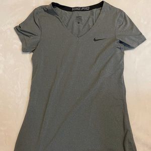 Grey Nike Pro Athletic Tee
